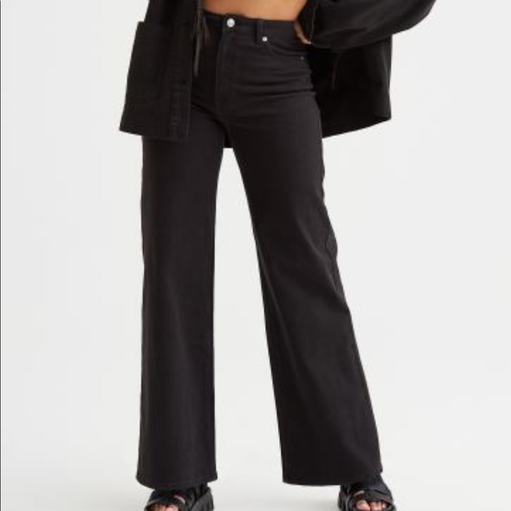 H&M Wide Leg High Rise Stretchy Jeans